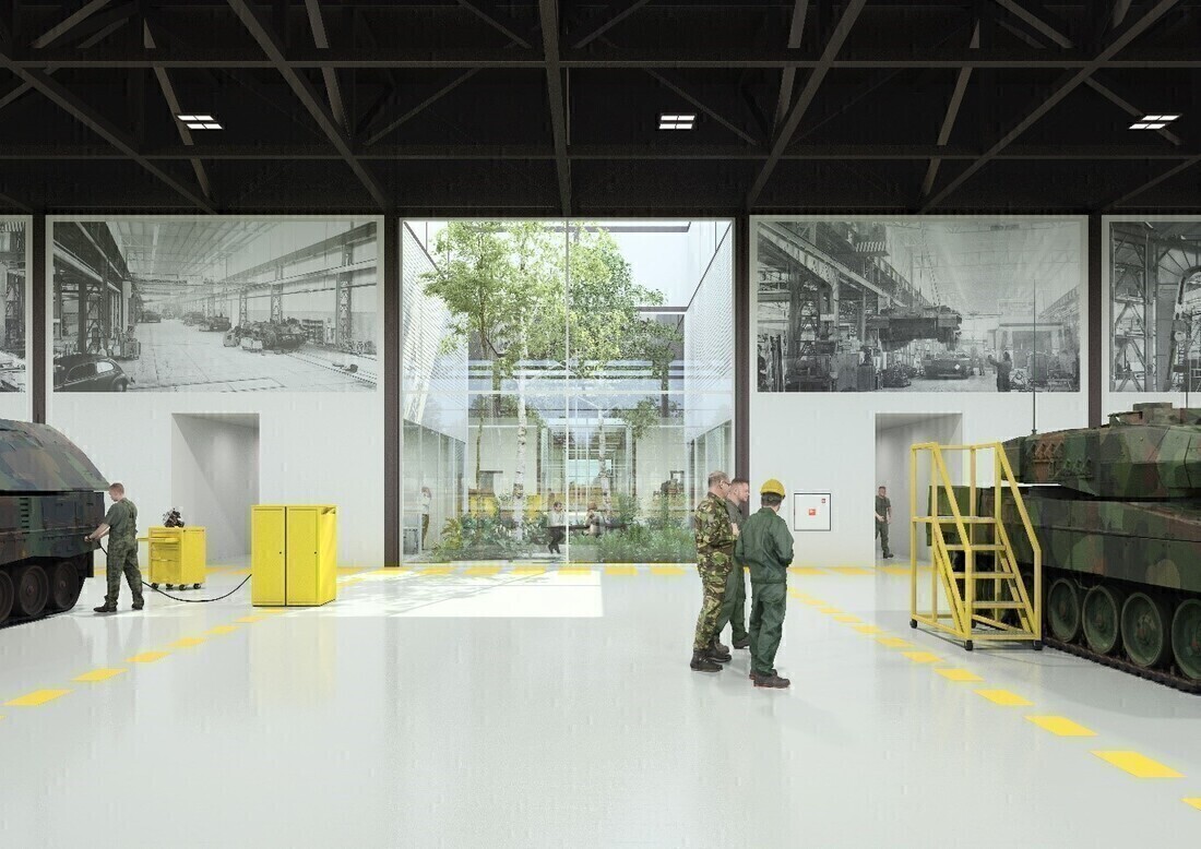 Render binnenzijde onderhoudwerkplaats